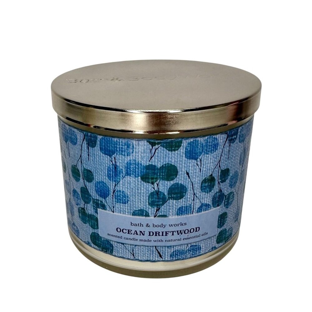 Bath and Body Works Ocean Driftwood Scented Candle Made w/ Essential Oil 14.5 Oz